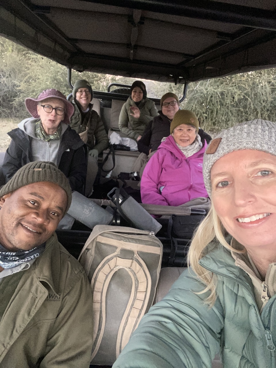 TM in car with group Sable