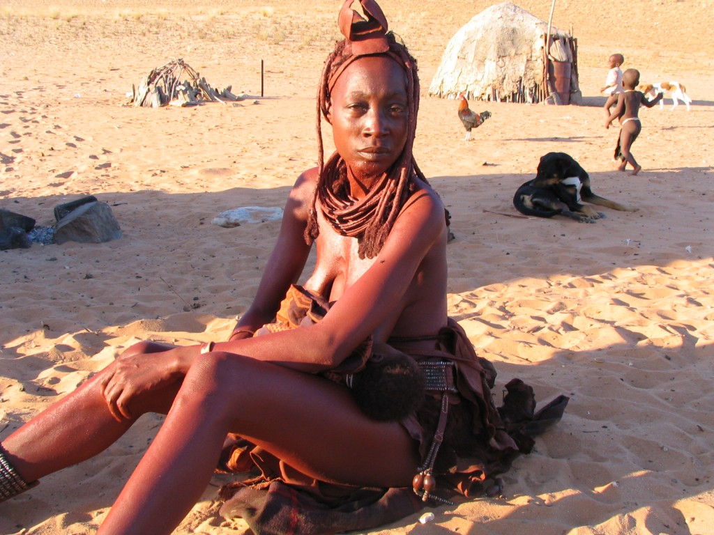 Beautiful Himba woman, Marienfluss, Namibia
